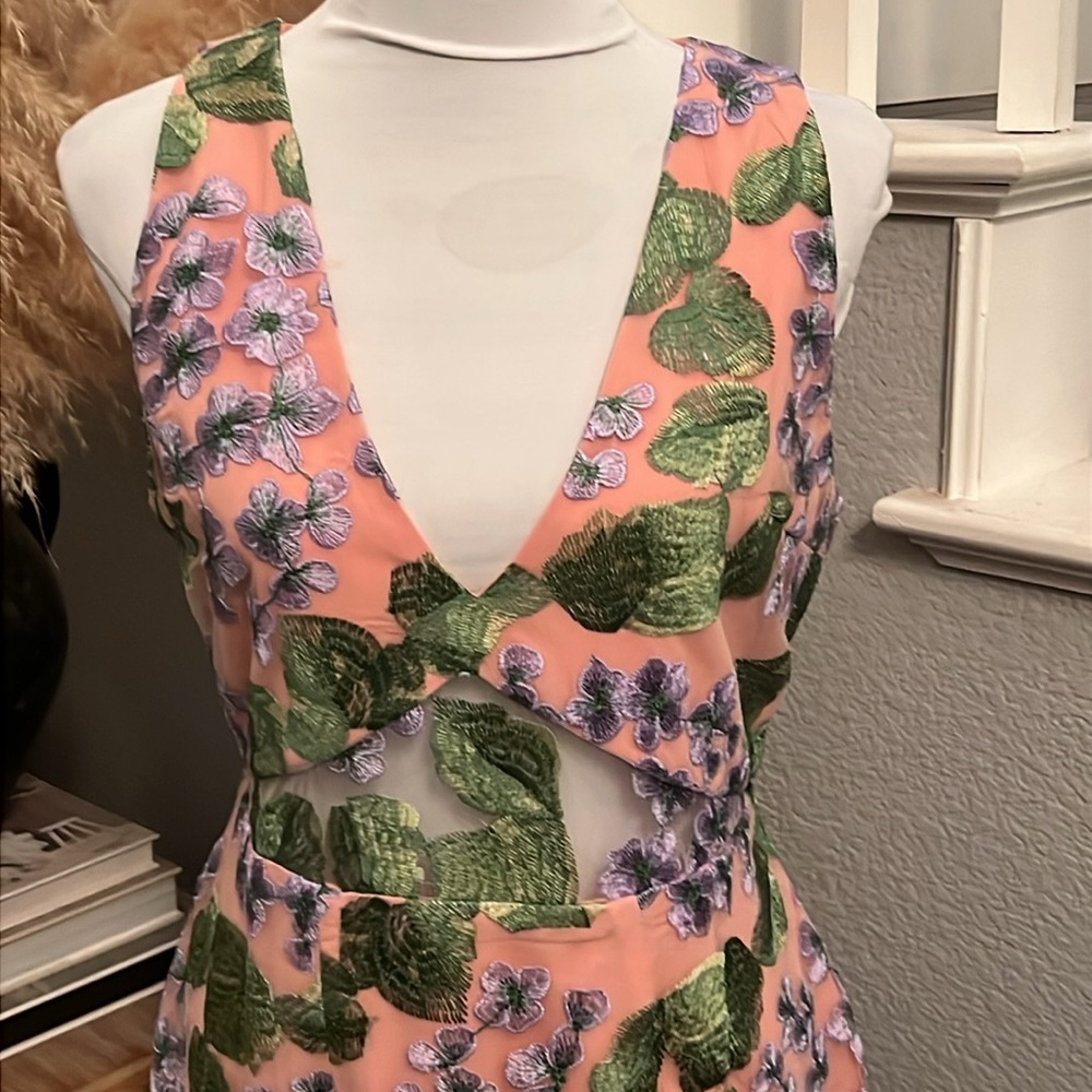 Anthropologie VONE Kirana Floral Embroidered Floral Lace Dress Size 12 - Picture 3 of 9